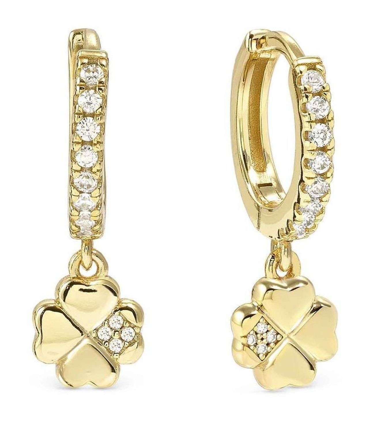 Kolczyki damskie Nomination Italy Petit Sparkle srebrne pozłacane koniczynki 242305 006.jpg